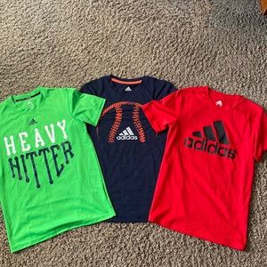 3 Adidas boys shirts size M (10/12)